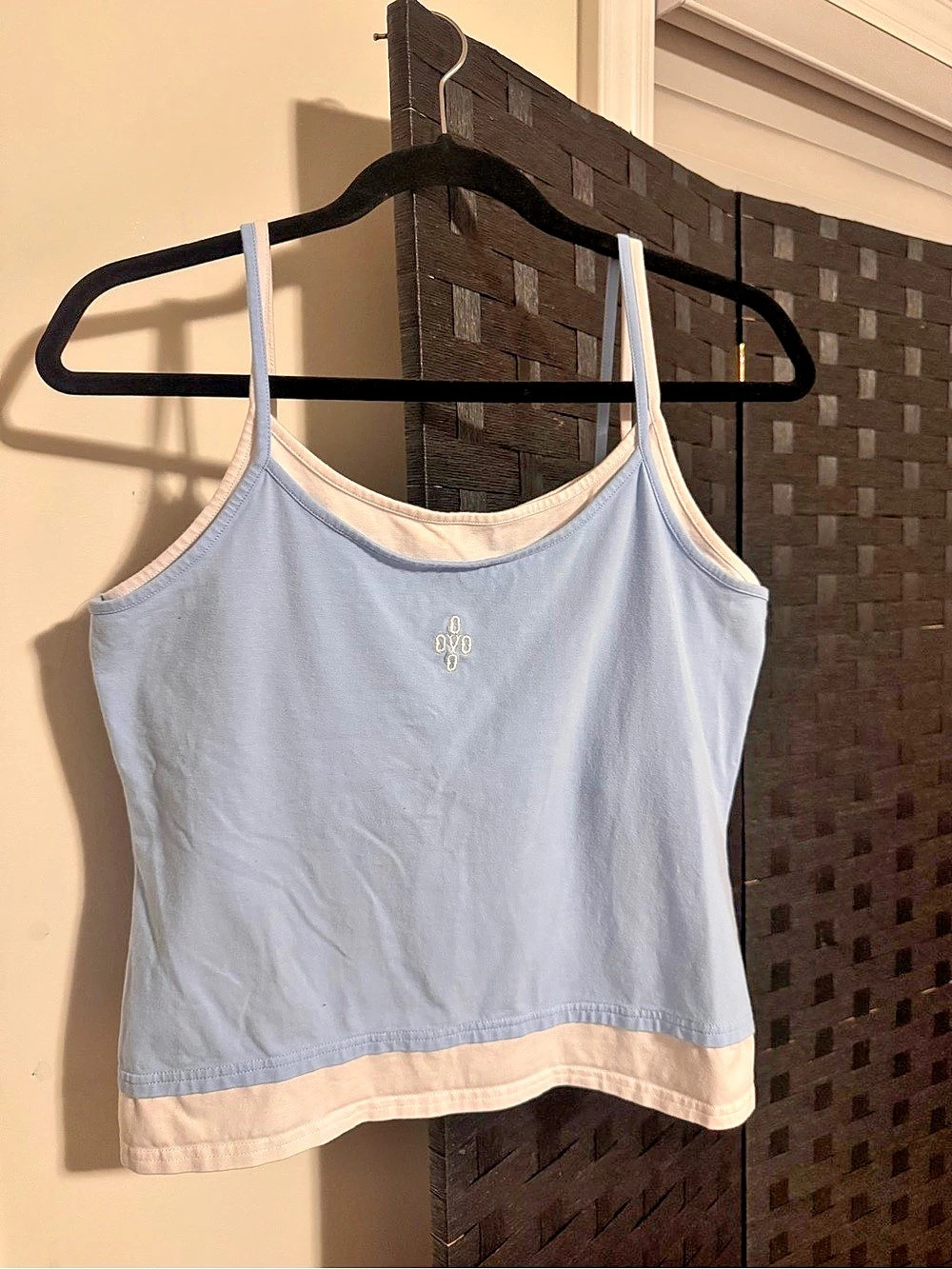 October's Very Own Blue & White Tank Top Size Large